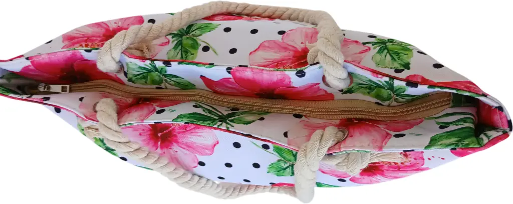 Sac de plage épaulière corde souple (Plumes roses et bleus) (copie)