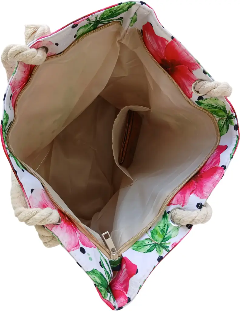 Sac de plage épaulière corde souple (Plumes roses et bleus) (copie)