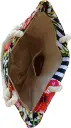 Sac de plage épaulière corde souple (Roses et motif traçage)