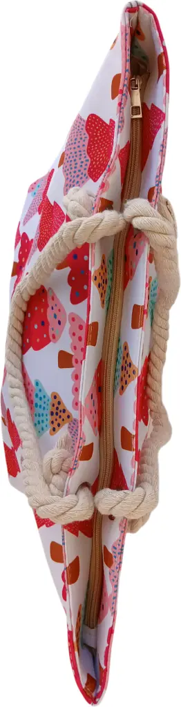 Sac de plage épaulière corde souple (Plumes roses et bleus) (copie)