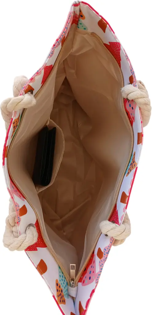 Sac de plage épaulière corde souple (Plumes roses et bleus) (copie)