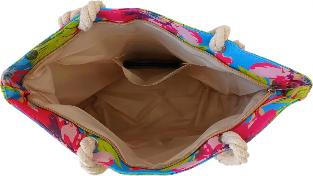 Sac de plage épaulière corde souple (Plumes roses et bleus) (copie)