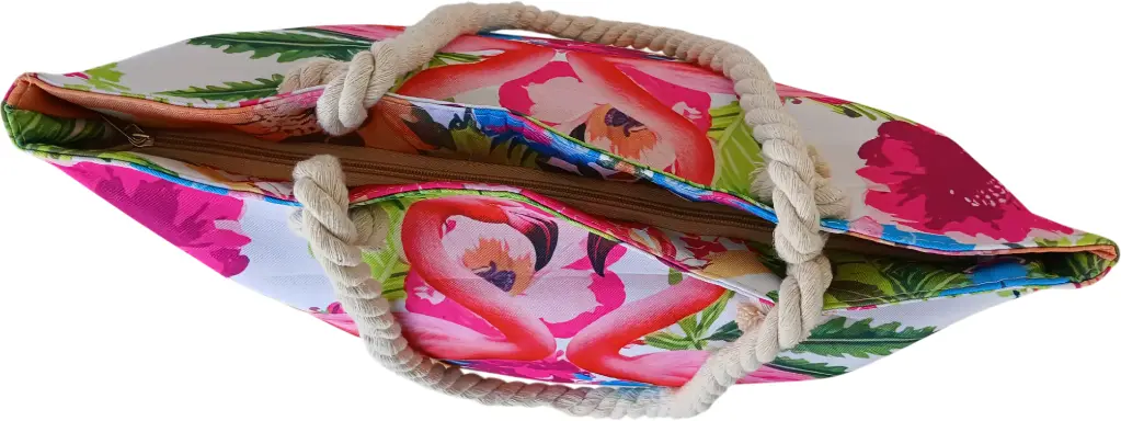 Sac de plage épaulière corde souple (Plumes roses et bleus) (copie)