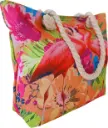 Sac de plage épaulière corde souple (Plumes roses et bleus) (copie)