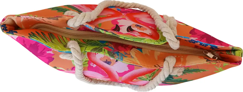 Sac de plage épaulière corde souple (Plumes roses et bleus) (copie)