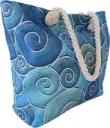 Sac de plage épaulière corde souple (Plumes roses et bleus) (copie)