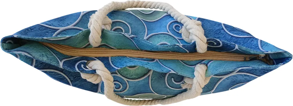 Sac de plage épaulière corde souple (Plumes roses et bleus) (copie)