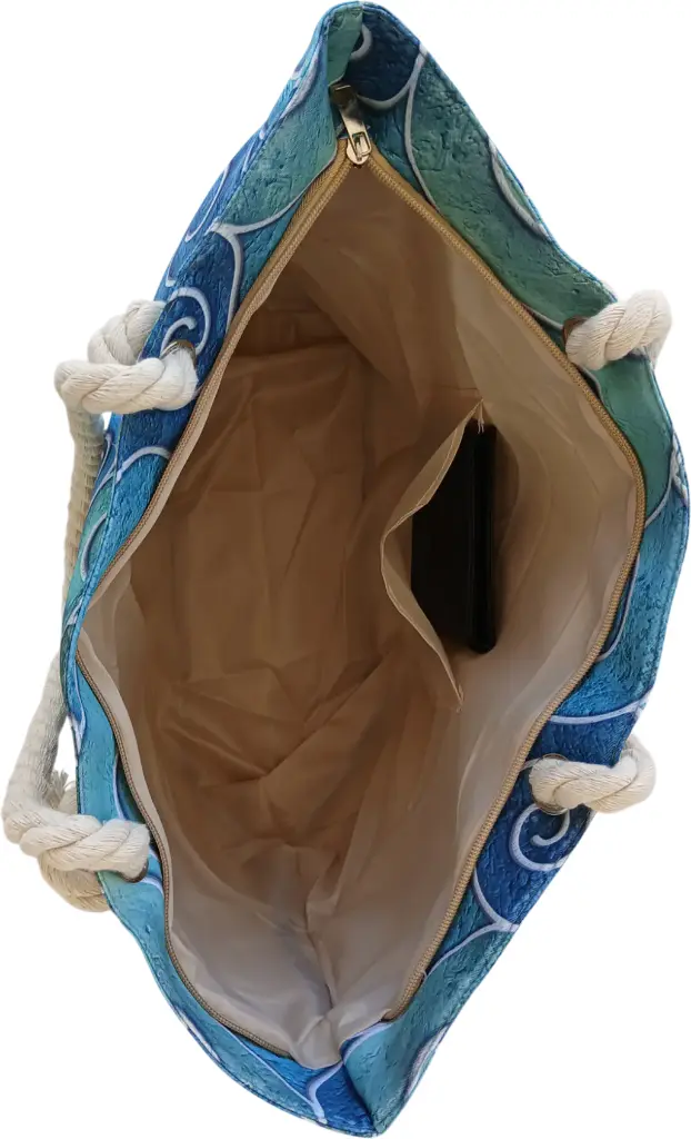 Sac de plage épaulière corde souple (Plumes roses et bleus) (copie)