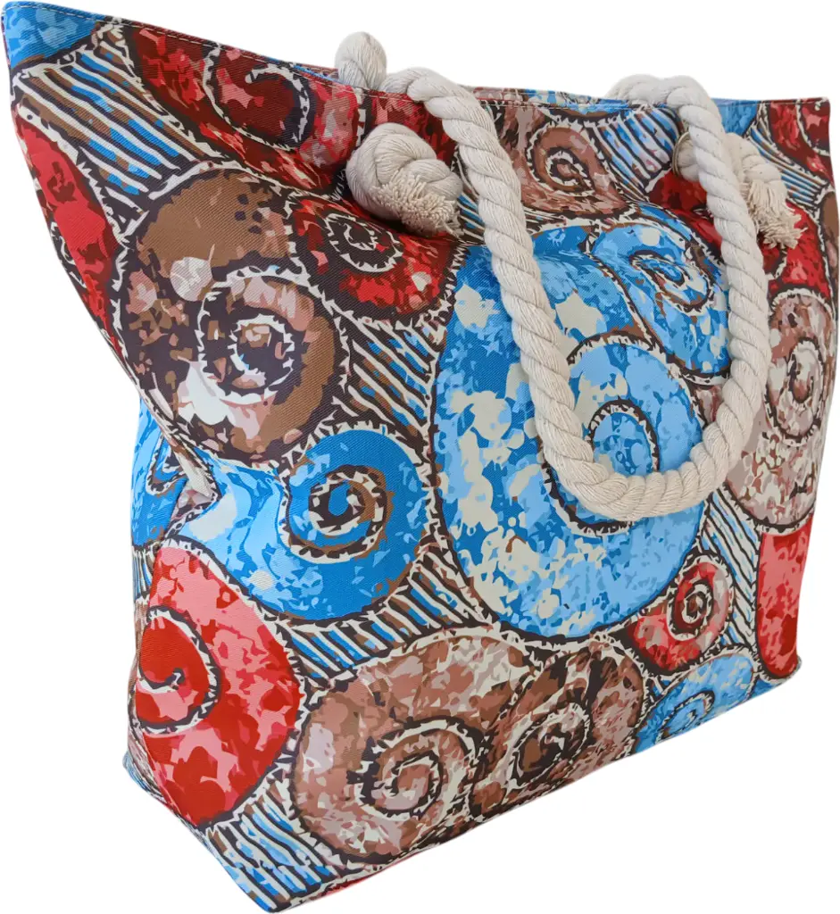 Sac de plage épaulière corde souple (Plumes roses et bleus) (copie)