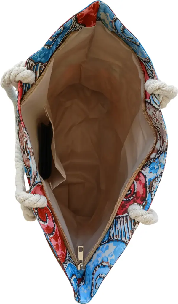 Sac de plage épaulière corde souple (Plumes roses et bleus) (copie)