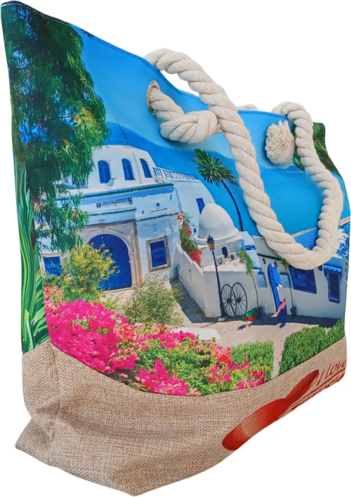 Sac de plage épaulière corde souple (Chapeau lunette Bahamas)