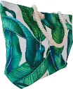 Sac de plage épaulière corde souple (Roses et motif traçage)