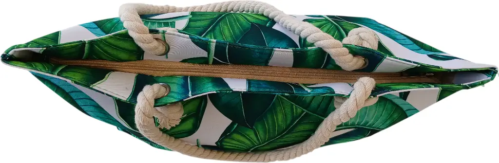 Sac de plage épaulière corde souple (Roses et motif traçage)