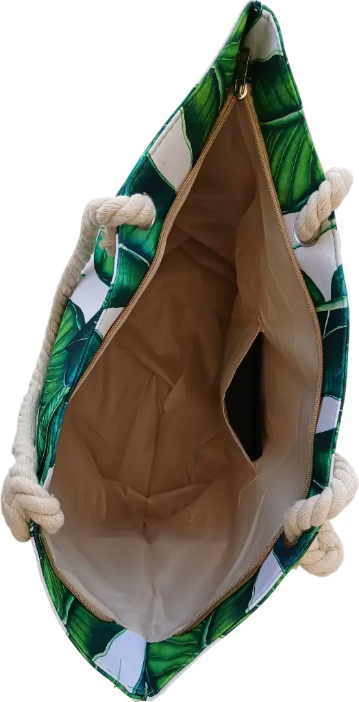 Sac de plage épaulière corde souple (Roses et motif traçage)