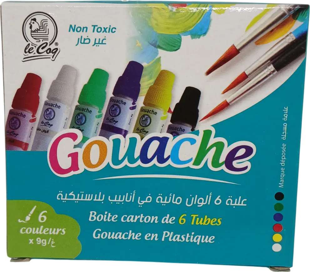 Gouache de 6 métal BTE CARTON LE-COQ