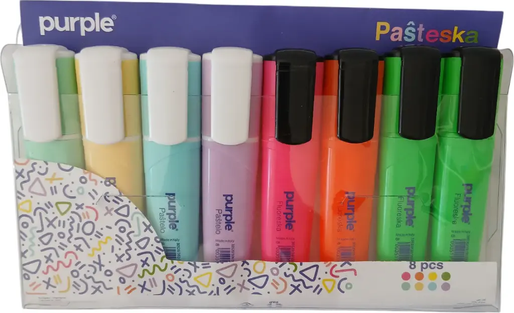 Poche de 8 stylo fluorescent PASTESKA