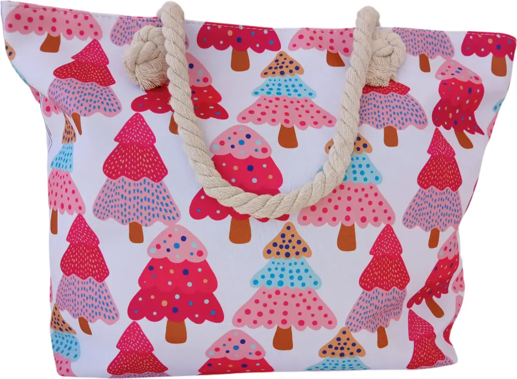 Sac de plage épaulière corde souple (Arz roses)