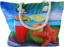 Sac de plage épaulière corde souple (étoile de mer  et jus en plage)