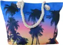 Sac de plage épaulière corde souple (Couché de soleil, palmier)