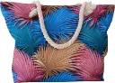 Sac de plage épaulière corde souple (Gros plumes)