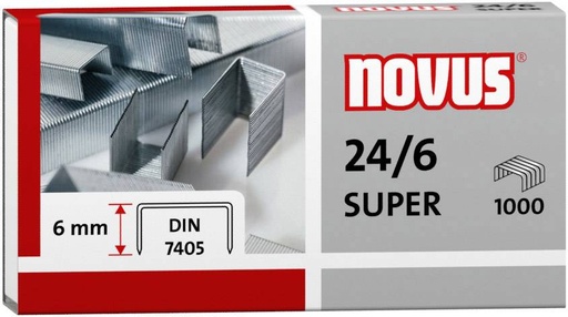 [NOVUS : 040-0158] Agrafes 24/6 NOVUS (Standard) Boite de 1000 agrafes