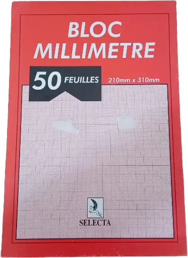 [CA115] Bloc millimétrique 50 feuilles