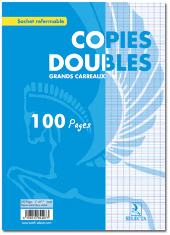 [Selecta:  copies doubles non perforees 17x22 60g selecta blanc] Copies doubles non perforées blanc 17X22 60G SELECTA