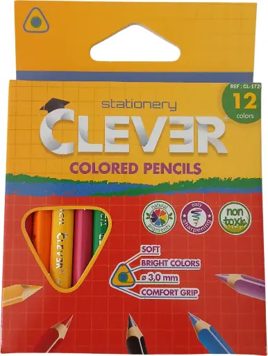 [FS506] Crayon couleur [12 crayons] 9 cm CLEVER