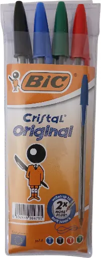 [ST451] Pochette de 4 Stylos BIC CRISTAL