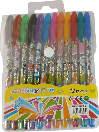 [ST42] Pochette de 12 stylos gel GLITTER