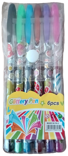 [ST118] Pochette de 6 stylo gel GLITTER
