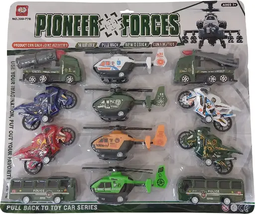 Force armée Moto + hélicopère + véhicule terresstre